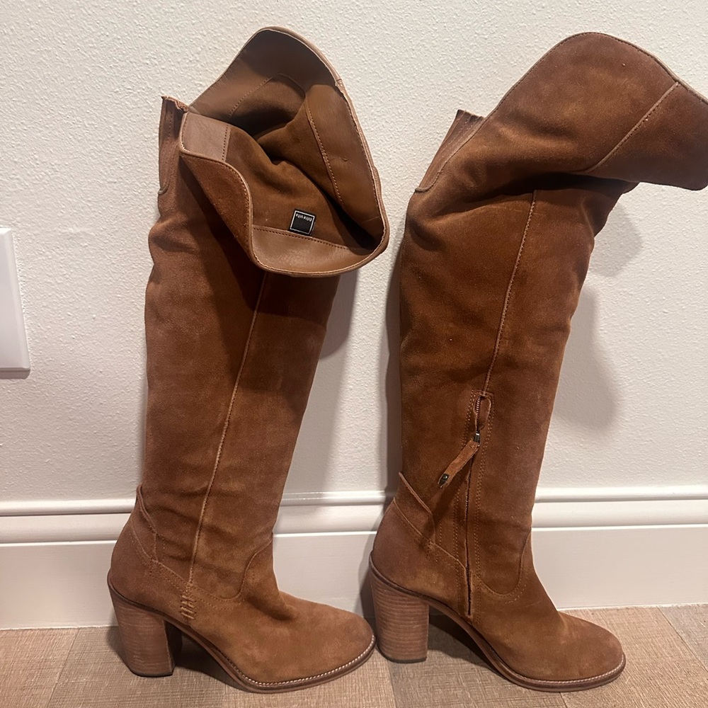 Dolce Vita Tan Suede Over the Knee Boots - Picture 4 of 6